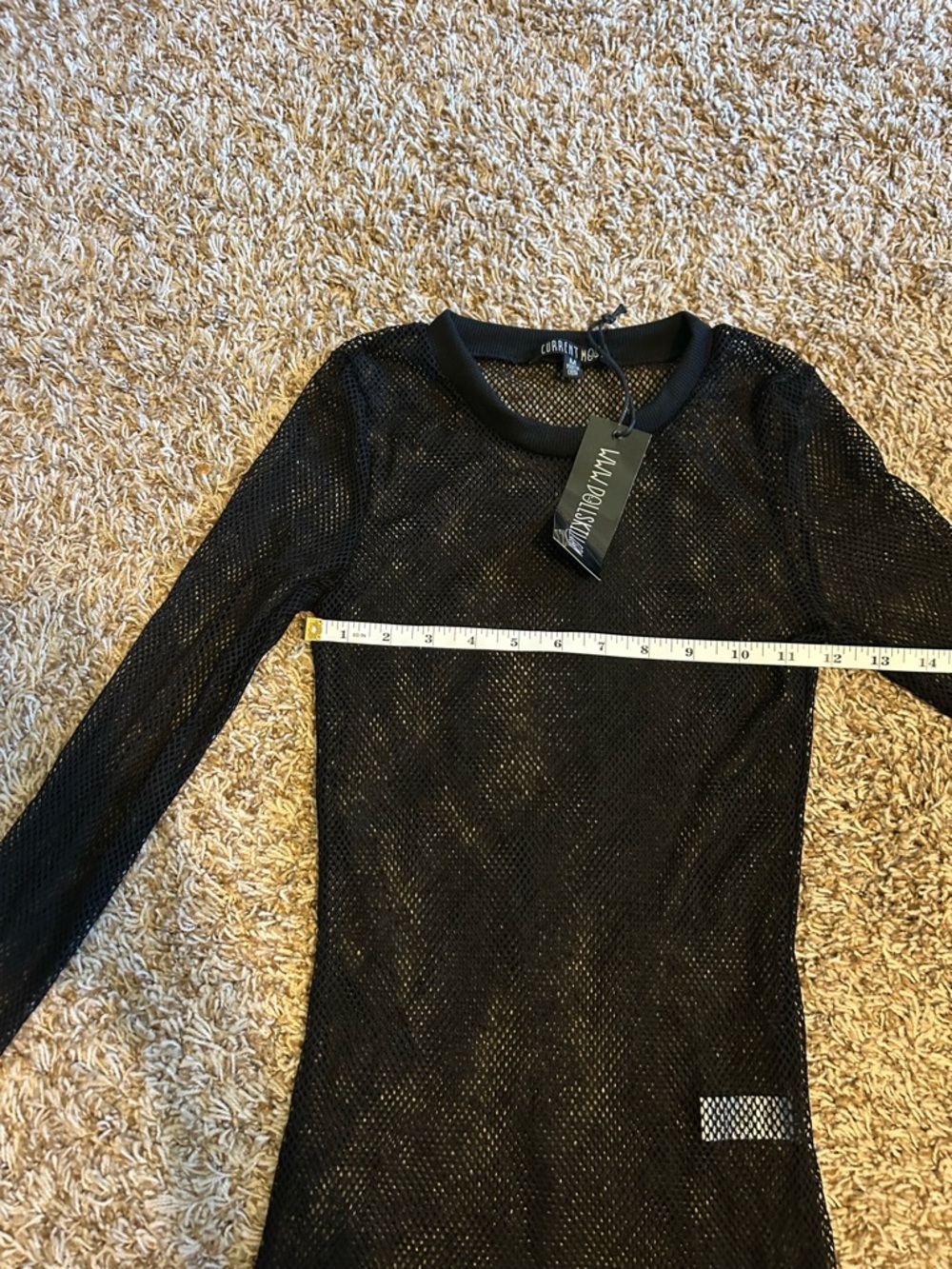 Festival/Rave Ready Sheer Black Mesh Long-Sleeve Top by Current Mood Dolls Kill - Picture 7 of 8